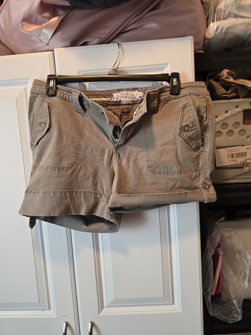Torrid Taupe Utility Cargo Shorts